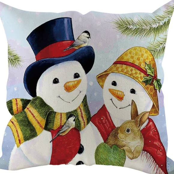 Other - Pillow Cover- NEW- Christmas Mr and Mrs Snowman